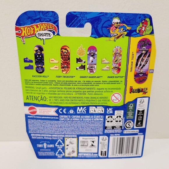 Hot Wheels Skate Tony Hawk Thrashin Tiger #3/9 Fingerboard Freestyle - Picture 3 of 3